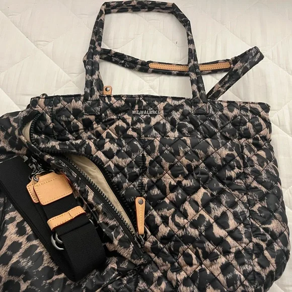 MZ Wallace Black and Tan Textured Tote - Picture 4 of 10